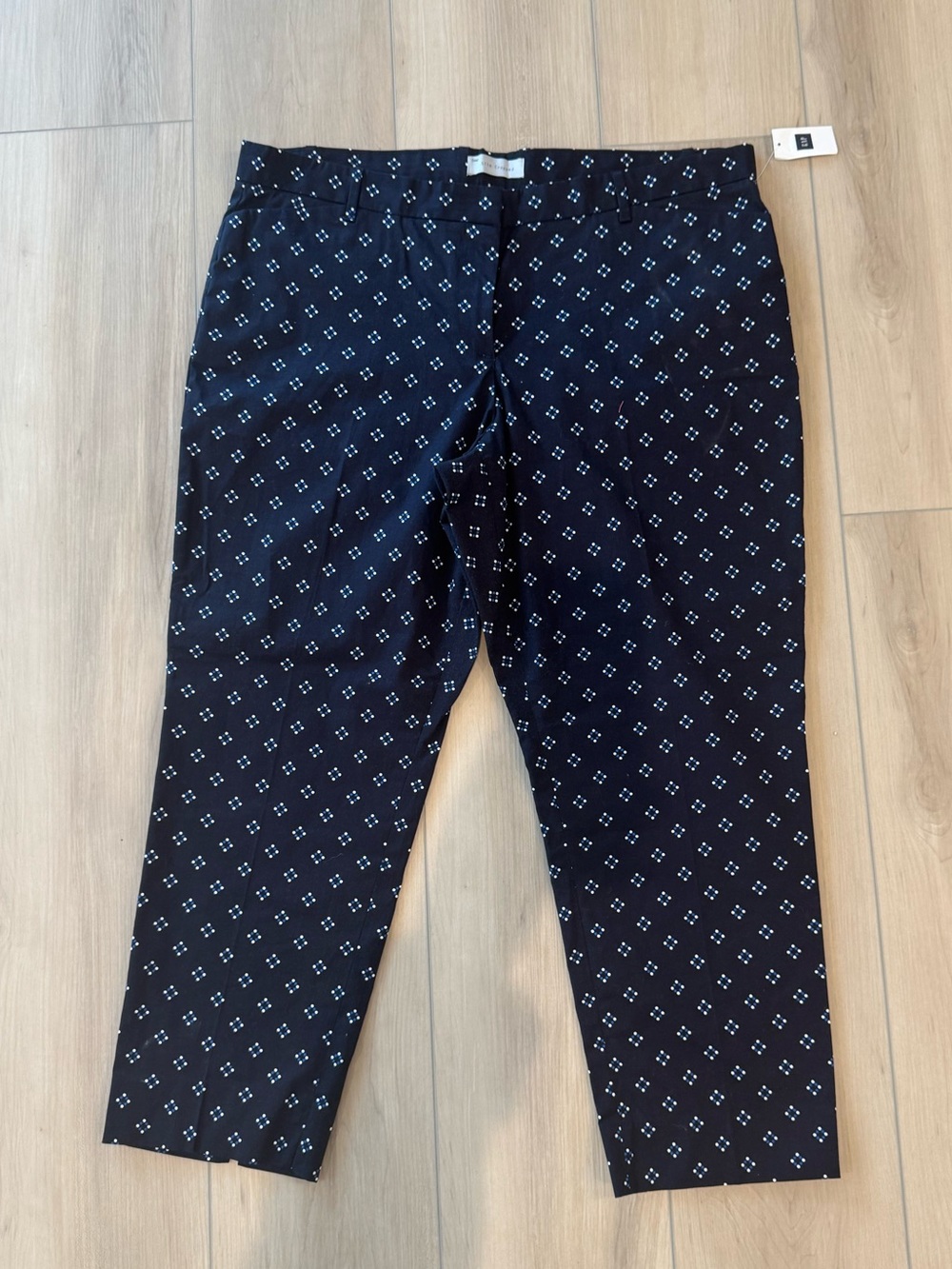 Gap Women’s Navy Slim Cropped Stretch Pants Geometric Dot Print - Sz 18 NWT